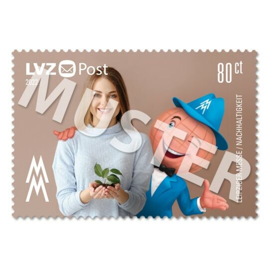 Sonderbriefmarke 0,80 € Leipziger Messe "Nachhaltigkeit" mhs 2022